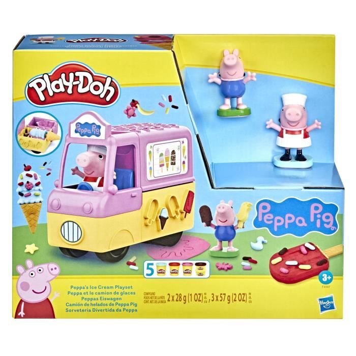 Play-Doh Peppa et le camion de glaces figurines Peppa et George 5 pots de pâte à modeler dès 3 ans