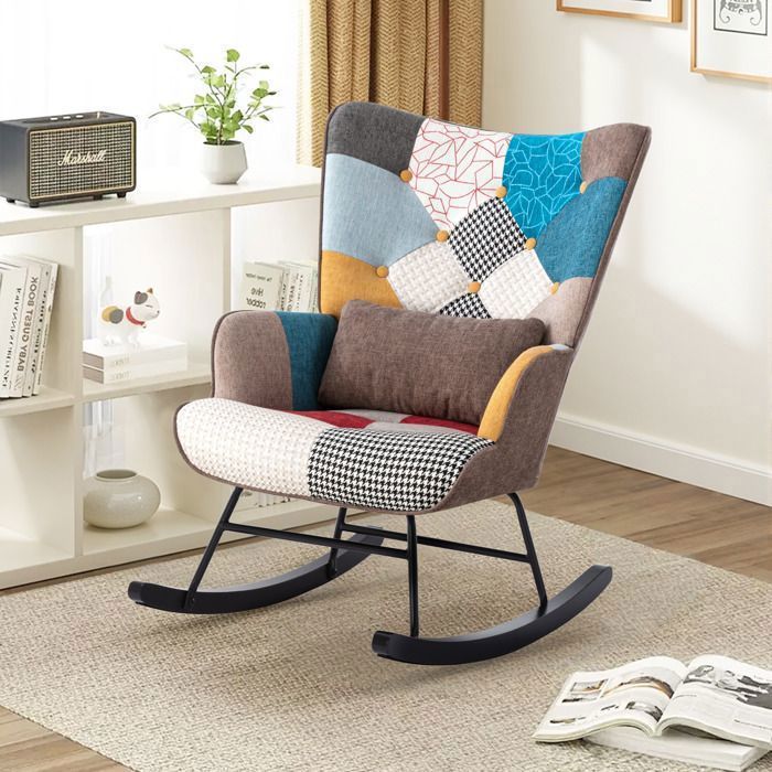 Housse Extensible Pour Fauteuil à Bascule - Tissu Polyester/élasthanne, Antidérapante - Protection Et Relooking