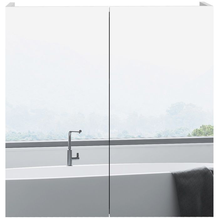 Armoire miroir de salle de bain armoire murale double portes et