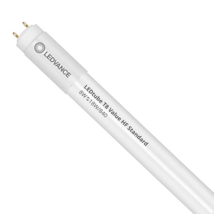 Lot De 10 Tubes LED T8 60cm - 7.5W, 900lm, Blanc Froid 840 - Équivalent 18W Fluorescent, Direct 230V, Non Dimmable - Pour Bureau, Magasin, Garage