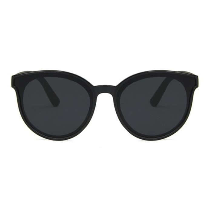 Kiddus Lunettes De Soleil Enfants Et Ados - Protection UV400 100% UVA UVB - Design Tendance Retro Noir Dès 6 Ans