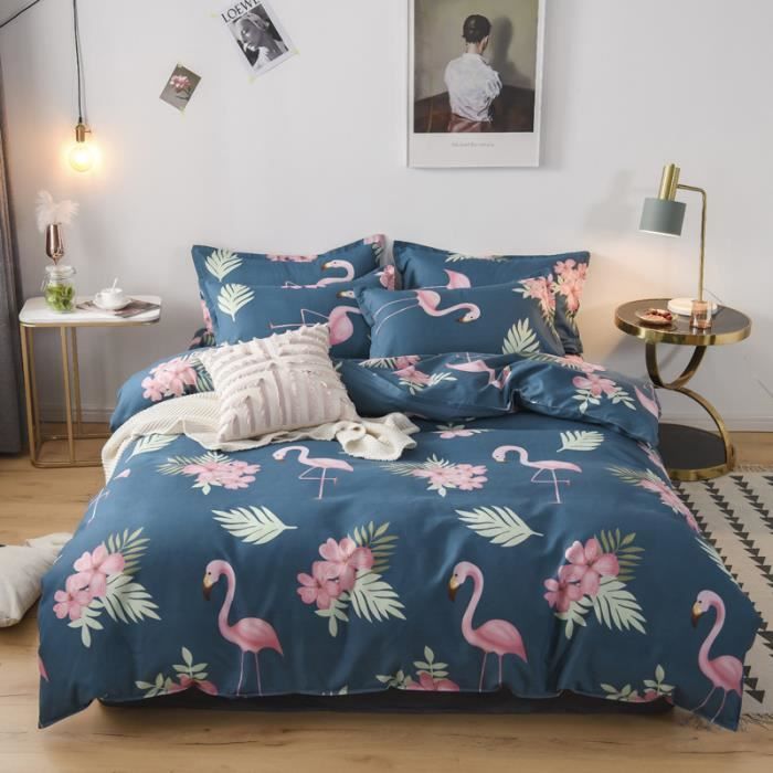 MOHAP Parure de Lit Réversible avec Fermeture éclair Microfibre 140x200 cm Gris Foncé + Gris et 1 Taie d'oreiller 65x65 cm Housse de Couette Adulte