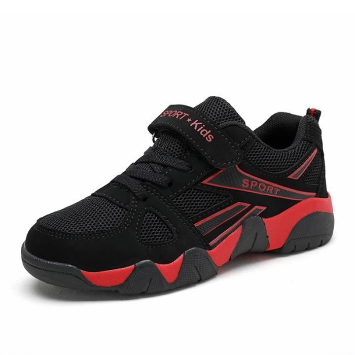 INSFITY Baskets Enfant Garçon Fille Chaussures de sport en maille Respirant Antidérapant Printemps Automne - Rouge