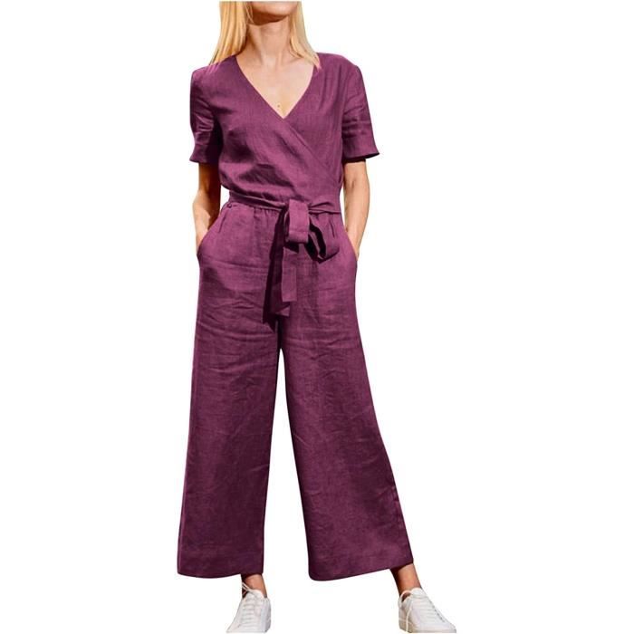 Combishort Femme Moutarde Taille M - Coton Mélangé, Neuf Avec étiquettes - Style Une-pièce Uni