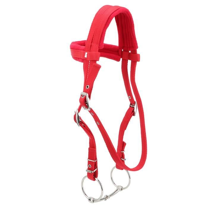 Meilleurs prix pour Bride de cheval réglable MXZZAND - rouge - avec coussin animalerie selle