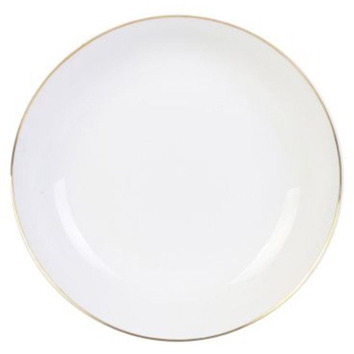 Lot de 6 Assiettes Creuses Liseré 21cm Blanc Lot de 6 Assiettes Creuses Liseré 21cm Blanc