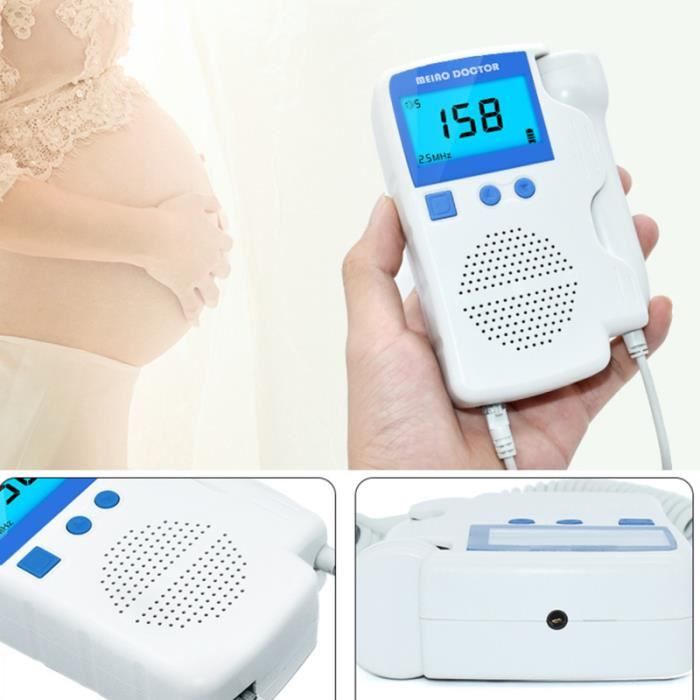 1 Pc affichage LCD Doppler foetal 3.0 MHZ moniteur cardiaque enceinte pour nourrisson BABY PHONE - ECOUTE BEBE