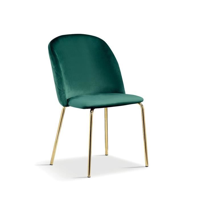 chaise en velours vert pour salle à manger - price factory - noumea - contemporain - design - métal - vert
