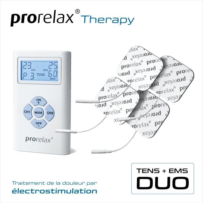 prorelax TENS/EMS Duo | Appareil d'électrostimulation | 2 thérapies avec
