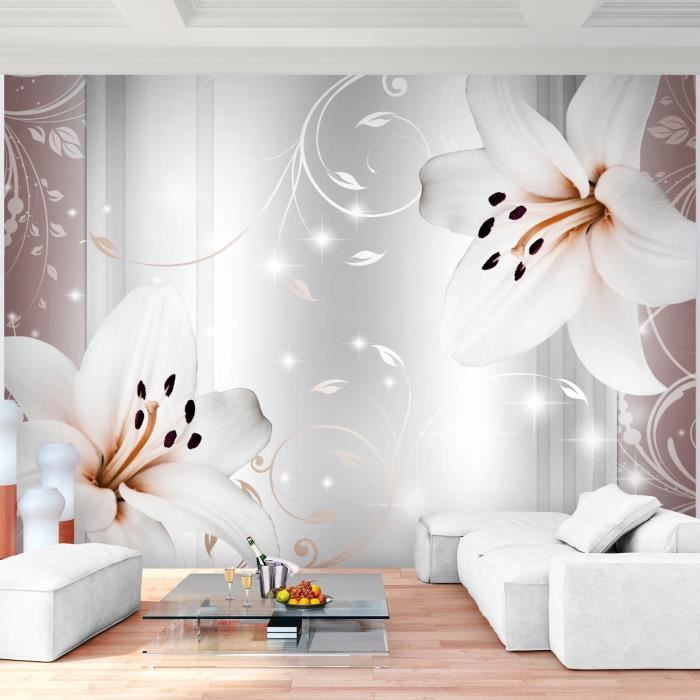 Runa art Papier Peint Intissé Tapisserie Fleurs de Lys 308x220 cm - 7 Bandes Faciles à Coller 9313010b