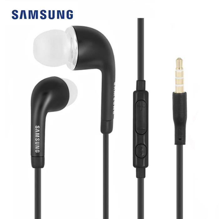 Ecouteurs Samsung Filaires d'Origine, Jack 3.5 Stereo In-Ear  intra-auriculaires - Noir