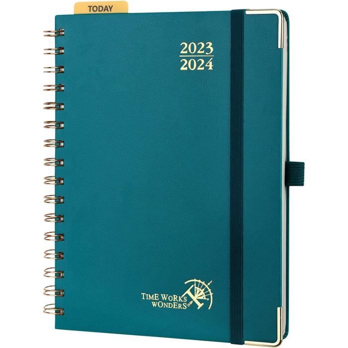 Agenda Scolaire 2023-2024 Semainier Rose - Planner Vertical 17 Mois Août 2023 à Décembre 2024