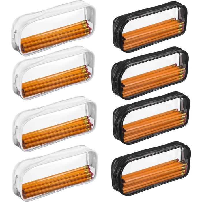 Lot De 4 Botes Crayons Empilables Transparentes Rangement Crayon De Couleur Avec Couvercle Boite Rangement Stylo Bo CRAYON GRAPHITE - Beaux-Arts Et Loisirs Créatifs