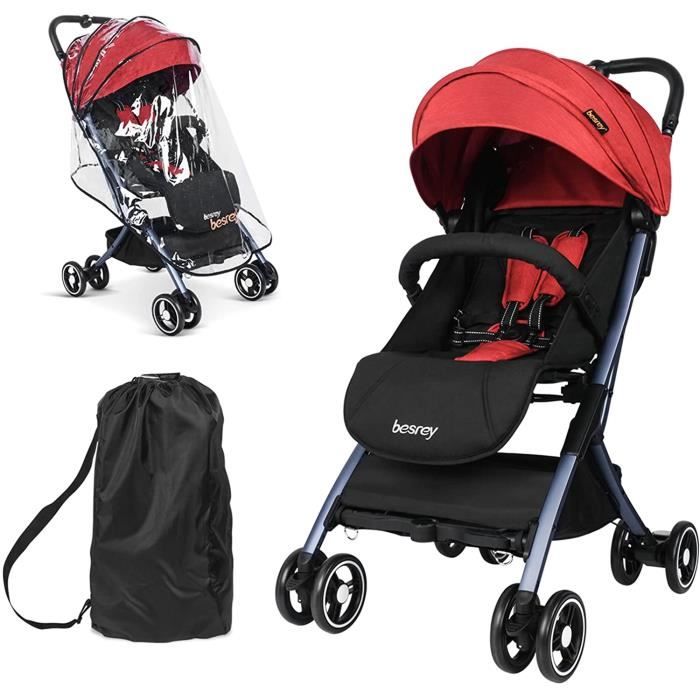 Besrey Poussette Canne Compacte de Voyage Pour Avion, Inclinable, Multiposition,Légère, Pliante