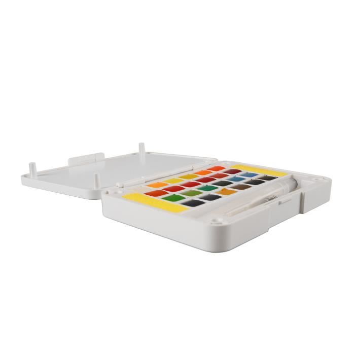 Ensemble De Peinture Aquarelle Métallique 24 Couleurs | Aquarelle Solide Pailletée | Kit D'Art Nacré | Grands Cadeaux Créatifs pour Artistes