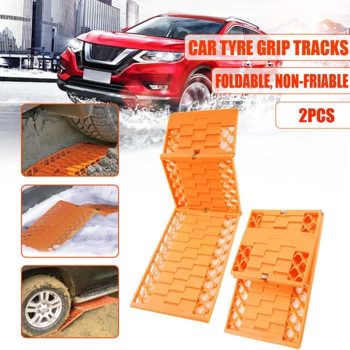 camion voiture ou camion Lot de 2 cales anti-d/érapantes pour pneus de voiture noir