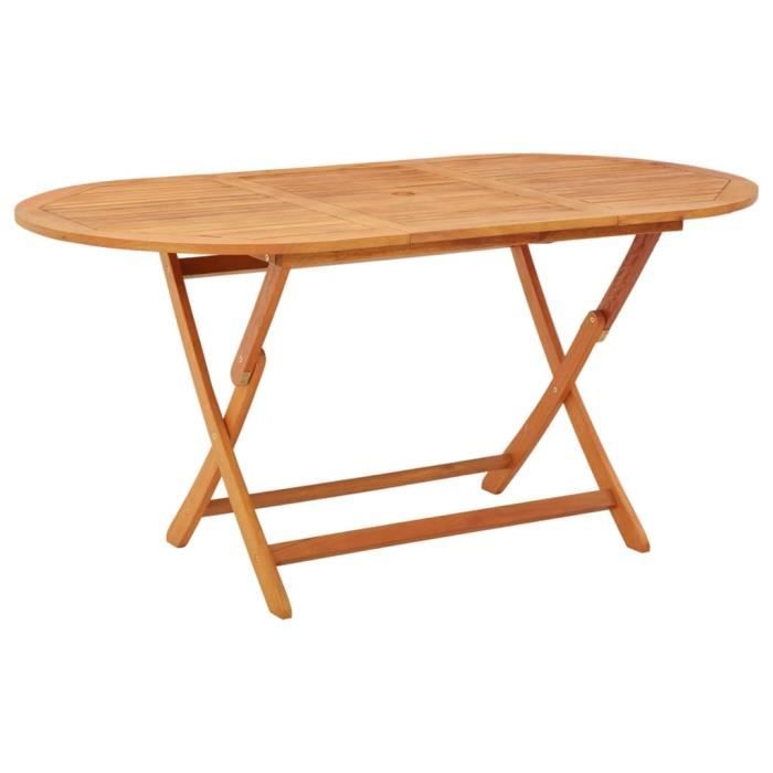 PAL-Table pliable de jardin 160x85x75 cm Bois deucalyptus massif-PAL312454