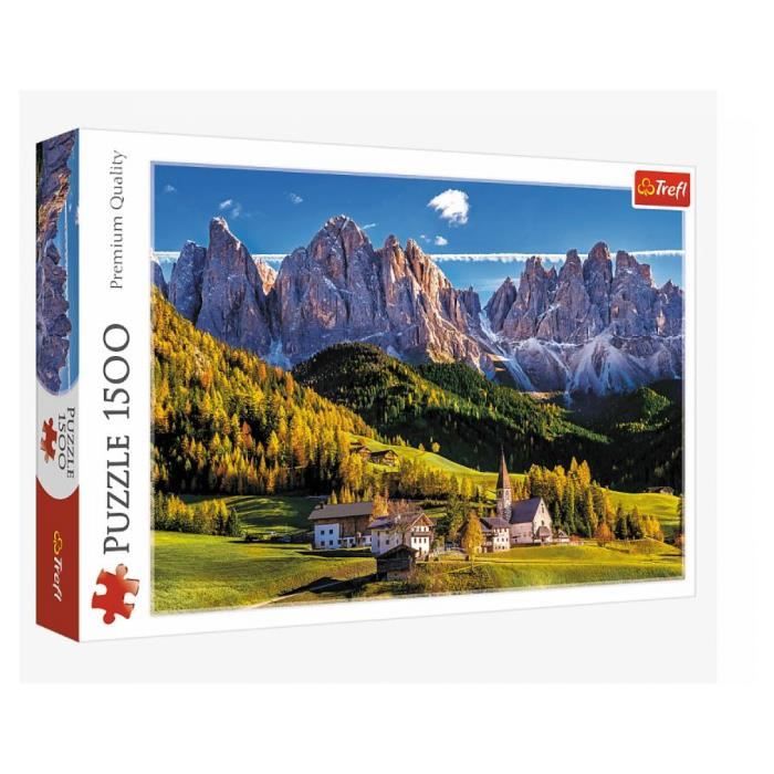 Puzzle paysage nature TREFL Val di Funes Dolomites Italie 1500 pièces