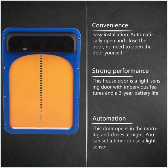 Meilleurs prix pour Porte automatique de poulailler avec capteur de lumière - Animalerie Soin - Bleu-jaune