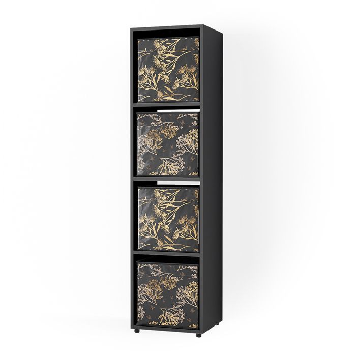 Meuble de rangement Ludus 142.5x36.2cm avec 2 boxes pliants opt.1 Noir Vicco 37948