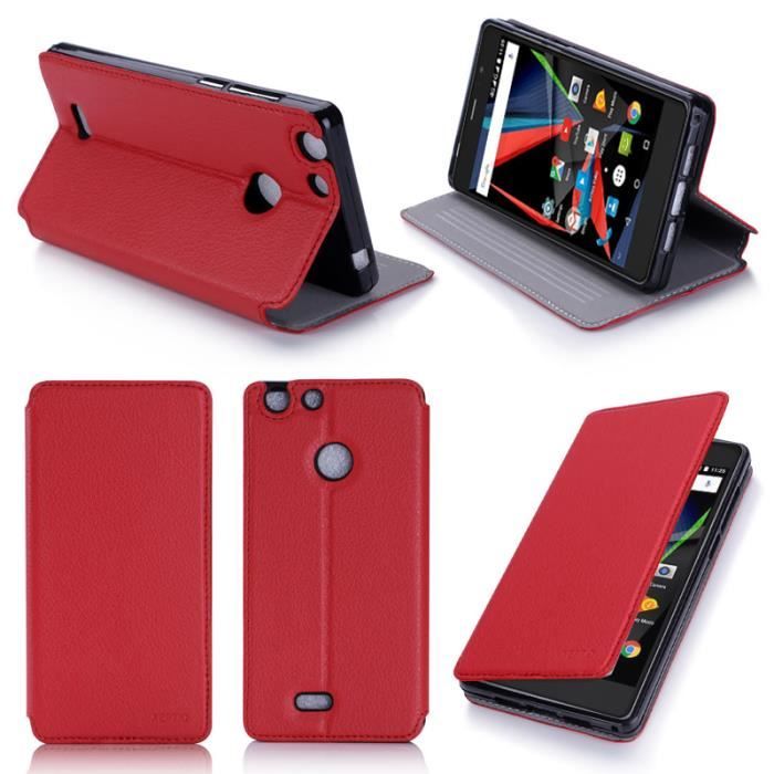 PH26 Custodia A Finestra Per Archos 55 Diamond Selfie – Cover In Similpelle