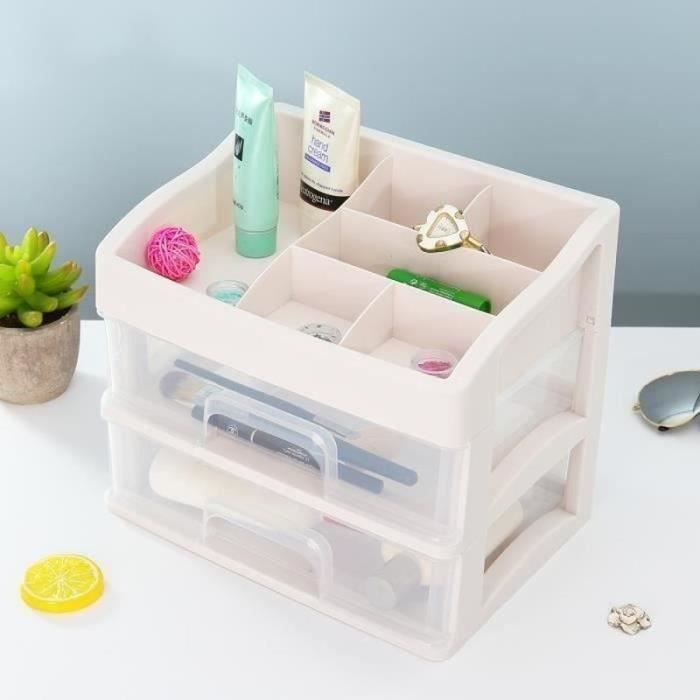 2 Boîtes De Rangement Maquillage Transparentes – Organisateur Acrylique Empilable Pour Pinceaux Et Cosmétiques