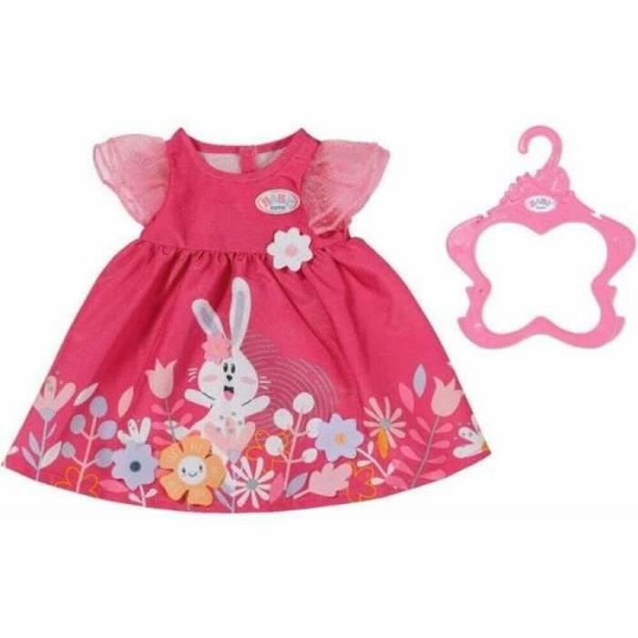 Robe - BABY BORN - Motif fleurs - Manches en tulle - Avec cintre - Pour poupon 43cm Robe - BABY BORN - Motif fleurs - Manches en tulle - Avec cintre - Pour poupon 43cm