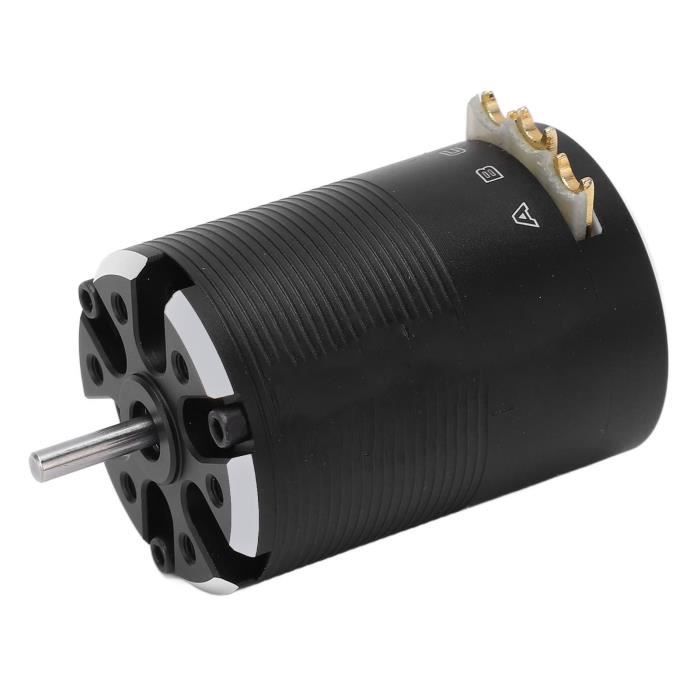 RiToEasysports Moteur sans balais, moteur sans balais RC à 4 pôles pour voiture télécommandée 1/14 1/16 Noir et rouge (3700 KV