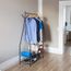 Portant à Vêtements SANDRA Relaxdays – Tringle 60 Cm + Compartiments Chaussures & Chapeaux, Métal Robuste, Idéal Entrée Couloir Chambre (Blanc Foncé)