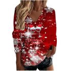 Chemisier Décontracté Femme Col En V Haut Maille Trompette Manches Demi - Haut Mode Noël Élégant