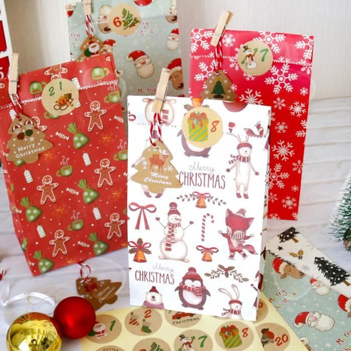 12pcs Boîte cadeau de Noël Père Noël Boîte en papier Décorations de Noël  pour la maison Xms Sacs cadeaux en papier Navidad Natal Emballage Sac de  bonbons Noel S