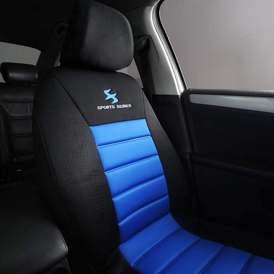 Housses De Siège Auto Universelles 7 Pièces WOLTU - Noir/Gris, Polyester, Lavables, Pour Voiture Sans Airbag Latéral