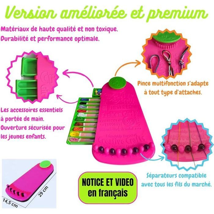 Perbabe Kit d'artisanat de Bracelet d'amitié - Kit Bracelet pour Filles Perbabe Kit d'artisanat de Bracelet d'amitié - Kit Bracelet pour Filles