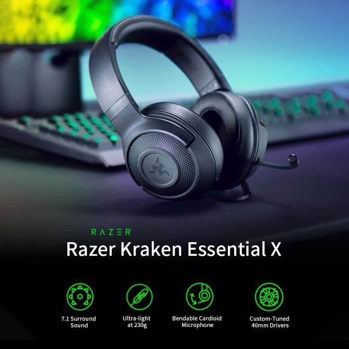 Razer Kraken X Lite 7.1 Surround Noir - Micro-casque 