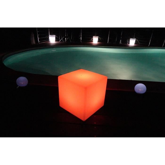 Cube lumineux sans fil LED multicolore dimmable CARRY 30cm avec