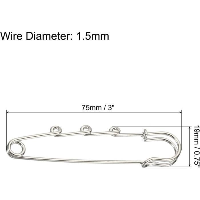 Sourcing Map 5 Trous Broche Épingles 3 Pouce Métal Décoratif Collier