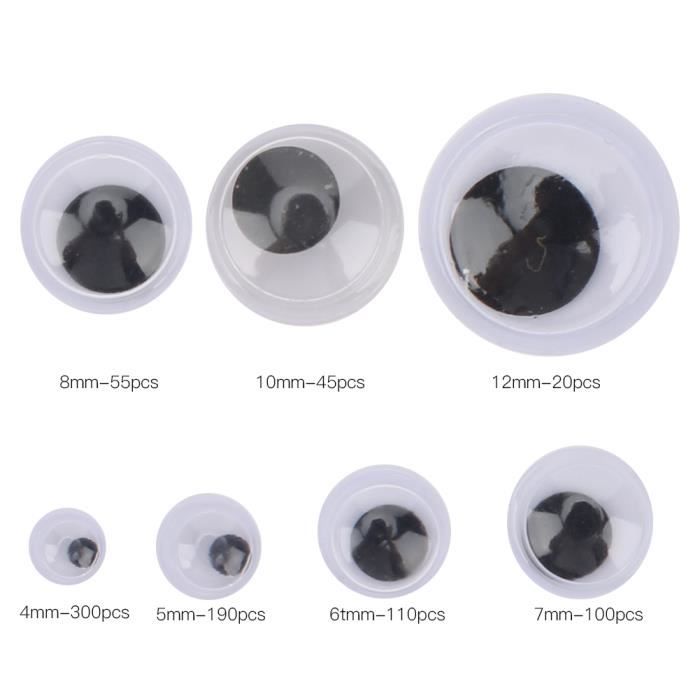 VBESTLIFE ensemble d'yeux de sécurité en plastique 100pcs 6-12mm