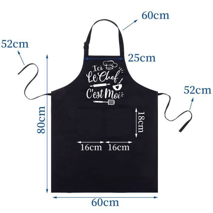Lot De 2 Tabliers De Cuisine Drôles - Tablier De Barbecue Réglable Pour