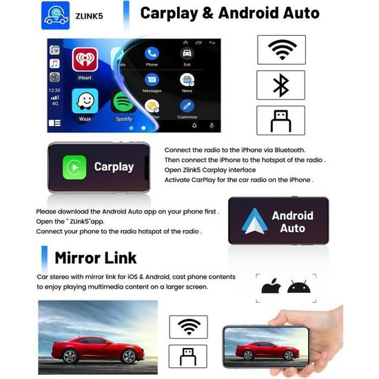 2+32GB Android 13 Autoradio pour Fiat Panda 2013-2020 Carplay Android Auto  Écran Tactile 6,2 Pouces Autoradio avec Navi WiFi [237] - Cdiscount Auto