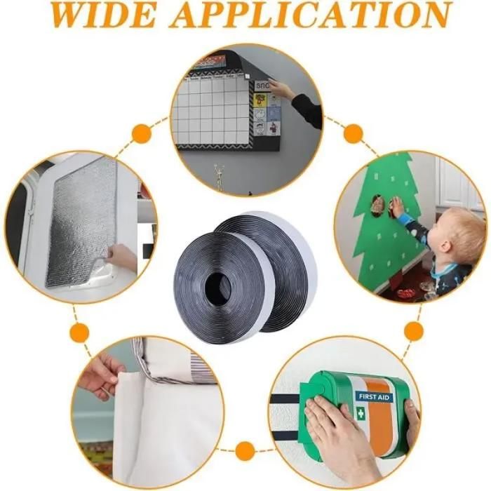 20 Bandes Velcro Autocollantes Extra Fortes - 3x10 Cm, Blanc, Adhésif Double Face, Découpables, Usage Polyvalent