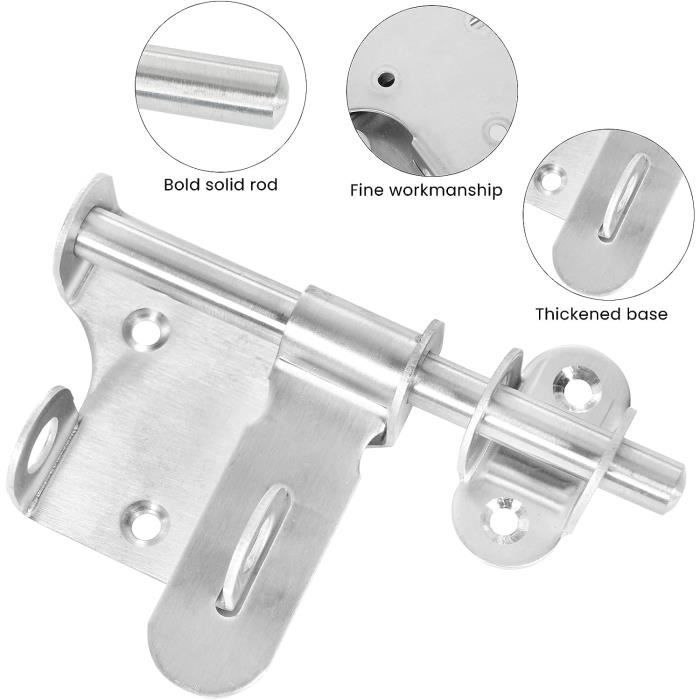 Verrous à Loquet En Acier Inoxydable - Lot De 6 - 2.6 Pouces - Pour Porte, Portail, Armoire - Avec Vis