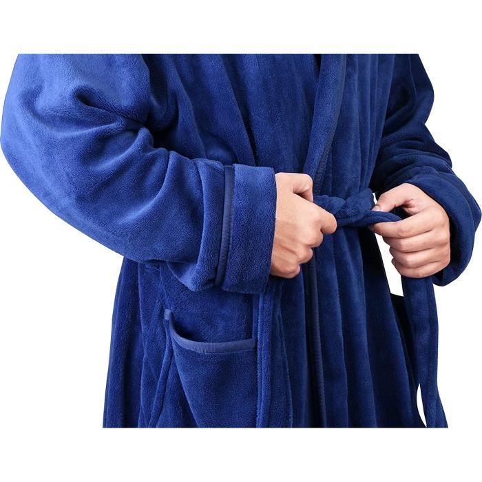 Peignoir De Bain En Flanelle Avec Capuche Brandsseller - Longueur Genoux 100cm, Doux Et Confortable