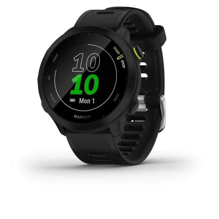 GARMIN Forerunner 55 Montre GPS multi activit s running avec fonctions d entrainement Garmin Coach et cardio au poignet Noire