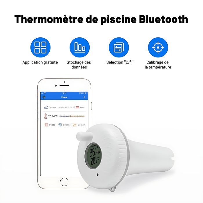 Inkbird IBS-P02B Bluetooth Pool Thermometer, App Control
