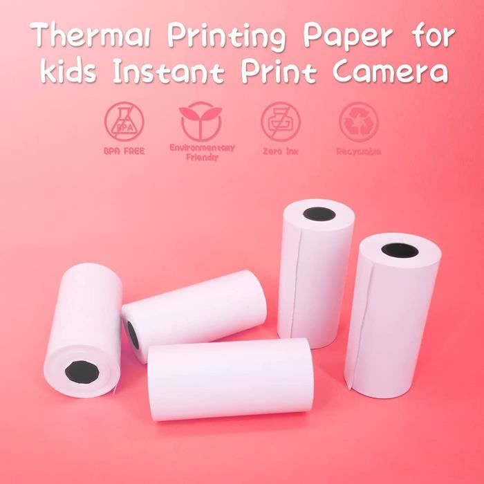 Lot de 12 rouleaux de papier thermique pour appareil photo enfant