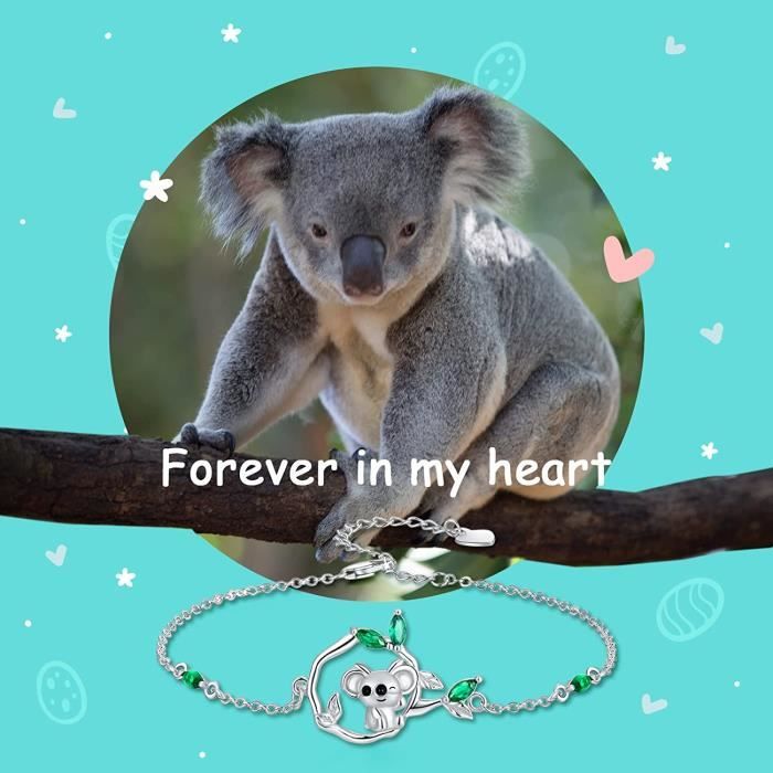 LONAGO Bracelet Animaux Argent Sterling 925 Mignon Lapin Koala
