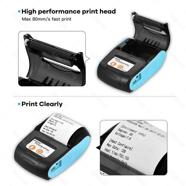 Mini Imprimante Thermique Bluetooth Milestone 58mm – Portable Pour PC Et Smartphone