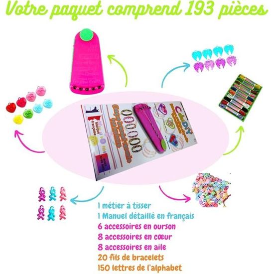 Kit De Bracelet D'amitié – 20 Fils Prédécoupés, Métier à Tisser Portable, Pour Enfants 6-12 Ans
