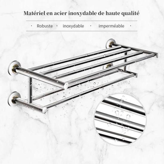 LIFEZEAL Porte-Serviettes De Salle De Bain En Acier