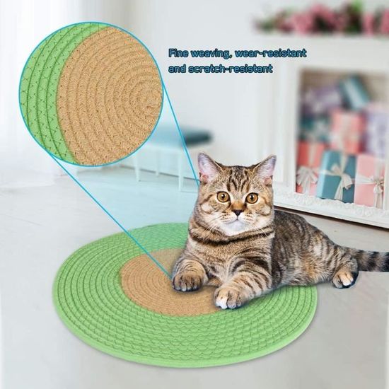 Tapis Griffoir Pour Chat 40 X 40 Cm Rond Tapis De Couchage Horizontal Pour Chat Pour Linterieur Protege Les Griffes Et L Cdiscount Animalerie